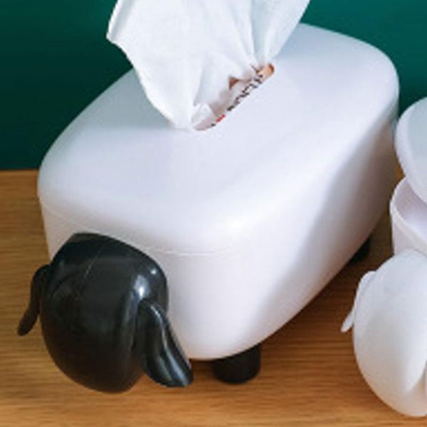 

tissue boxes & napkins lamb shape box plush creative napkin container paper holder for home car cafe black