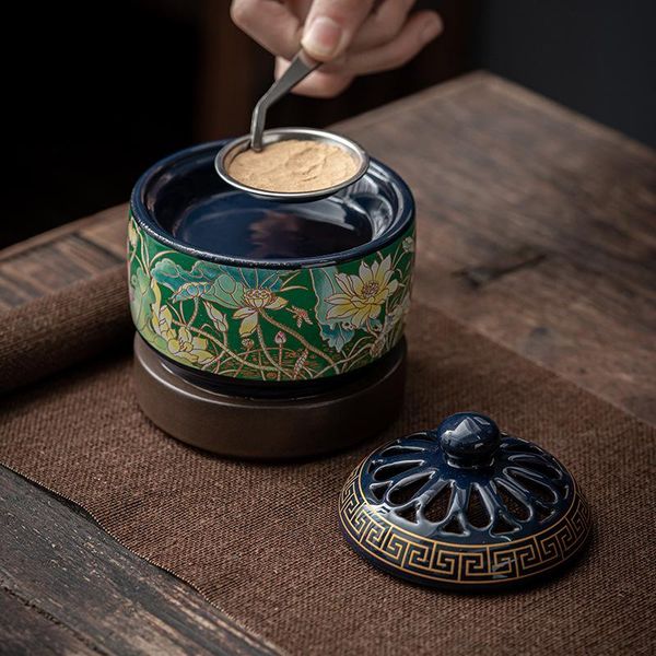 

enamel electronic aroma diffuser 220v timing thermostat heating electric fumigator cloisonne incense burner fragrance lamps