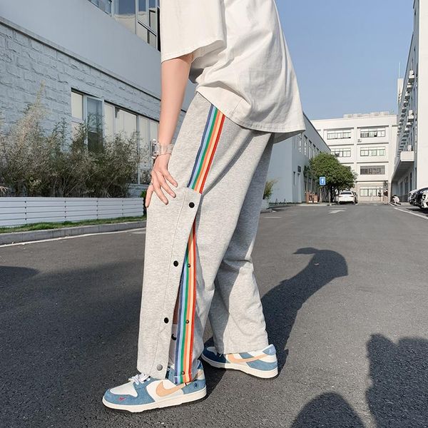 

men's pants color drape wide-leg casual loose straight-breasted men, Black