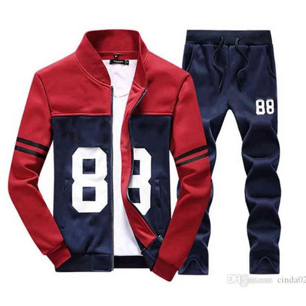 

men's tracksuits jacket pants jogging turtleneck sports sweat suits fashion sportswear zby0, Gray