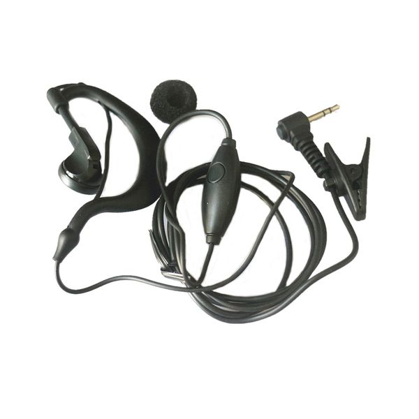 Microfono per auricolare con gancio per l'orecchio a forma di G da 2,5 mm con clip per Motorola Talkabout Walkie Talkie radio bidirezionale