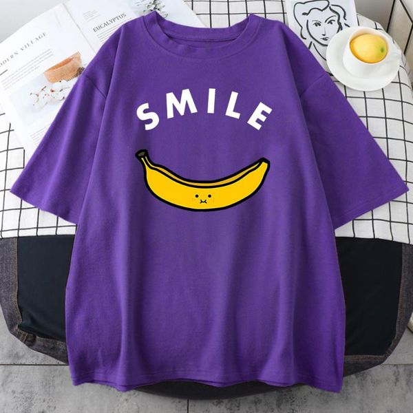 

women's t-shirt smile banana printing women tshirt simplicity quality tees shirts creative casual tshirts creativity oversized t-shirts, White