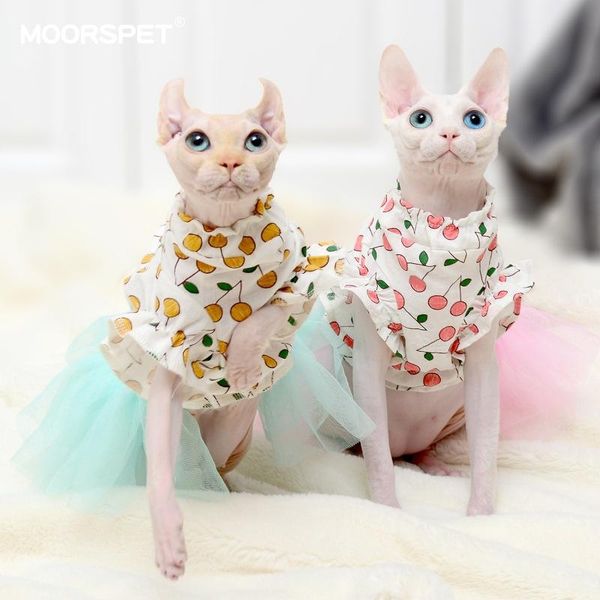 

cat costumes lovely cotton pet clothes fruit pattern dress cute princess skirts suit small medium kitty t-shirts supplies