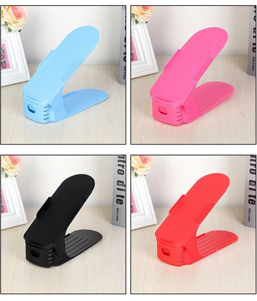 

clothing & wardrobe storage 8pcs shoe organizer double shoebox rack adjustable space saving range shelf slot save closet hange