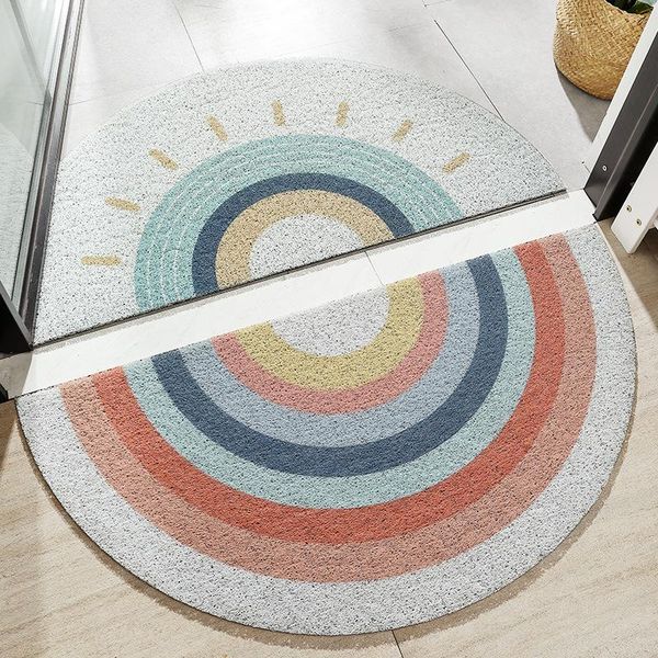 

bath mats modern semicircle entrance door mat water absorption anti-slip soft hallway doormat bedroom rug bathroom