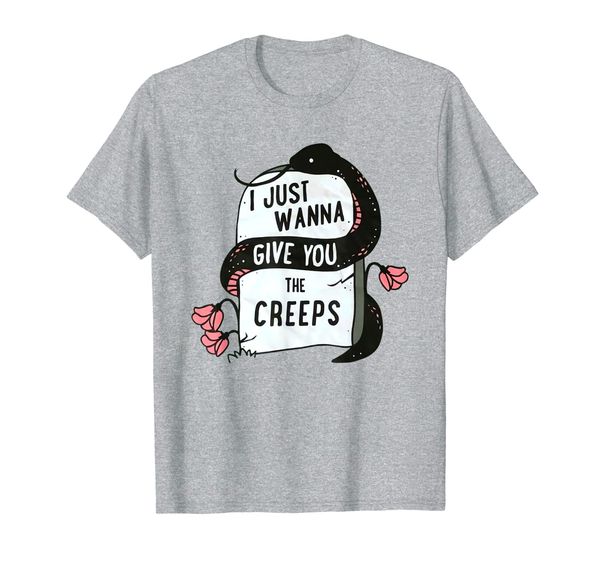 

funny i just wanna give you the-creeps t-shirt, White;black
