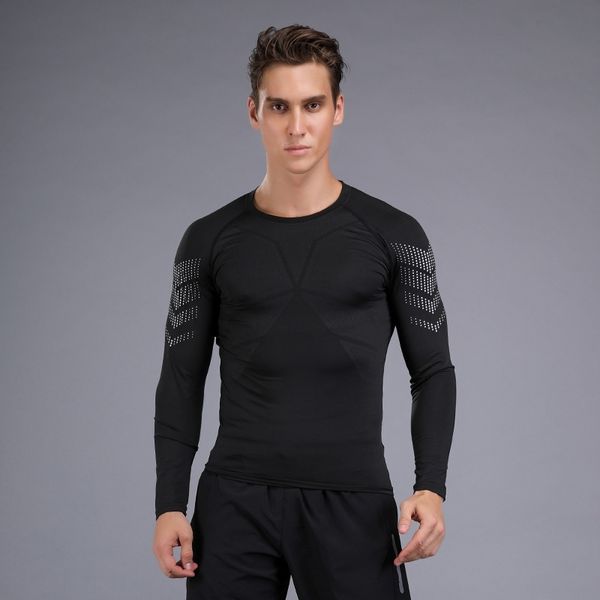 

2021autumn and winter outdoor running sports jacket men's long sleeve fitness fast dry compression basketball training suit1