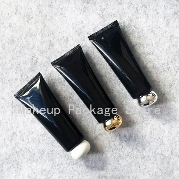 

storage bottles & jars 100ml plastic black cream bottle 100g makeup cosmetic skin care lotion tube butter cheese packaging containers