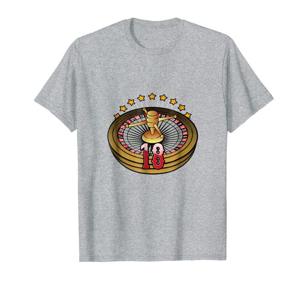 

lucky number 18 t-shirts roulette wheel gambling vegas style, White;black