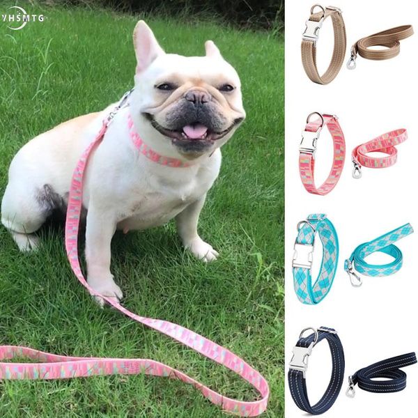 

dog collars & leashes yhsmtg collar harness pet goods for doges custom tag choker neck night reflection anti-lost puppy accessories