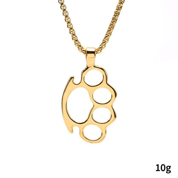 

pendant necklaces fashion vintage brass knuckles necklace for women men jewelry cross chain gothic choker goth punk hip hop accessories, Silver