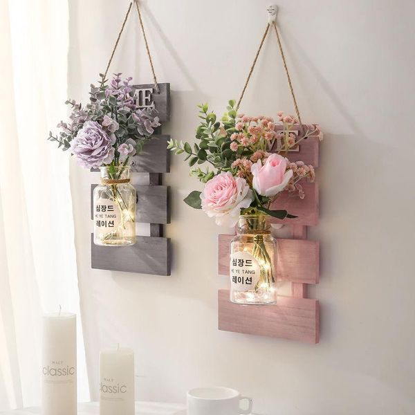 

decorative objects & figurines wall decoration living room tv led fairy lights layout dining creative plant flower pot decor set