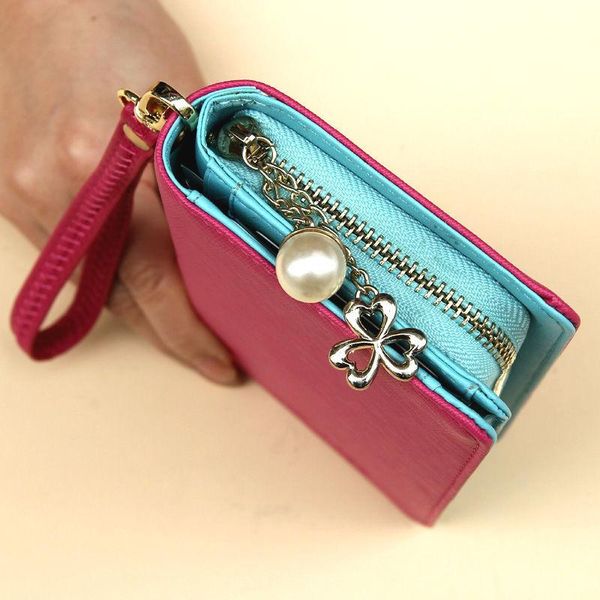 

wallets wallet 2021 long zipper bag card red purse carteira masculina, Red;black