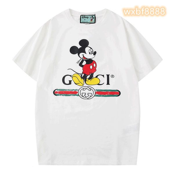 

italy 2021 women t-shirt letter print round neck casual summer pure cotton designer t shirts solid color tees, White