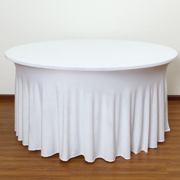 

custom white bar table stretch skirt round tablecloth cocktail