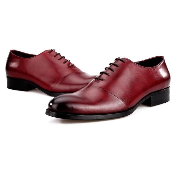 

dress shoes handmade mens office work formal cow real leather italy business party pointed toe block heels lace up oxford, Black