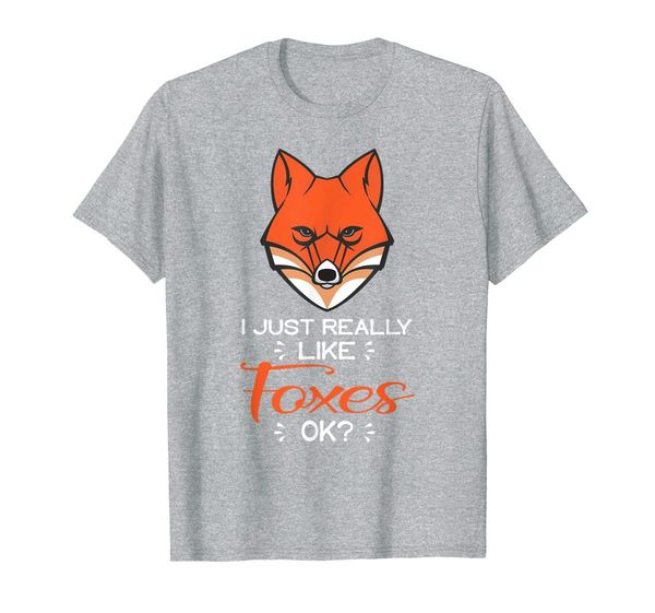 

funny fox shirt - i just really like foxes ok t-shirt, White;black