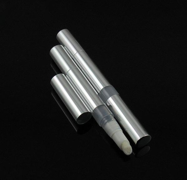 3 ml kozmetik boş kalem dağıtıcı, diş beyazlatma jel kalem, dudak parlatıcı kalem, farklı aplikatörler ile alüminyum metal kalem
