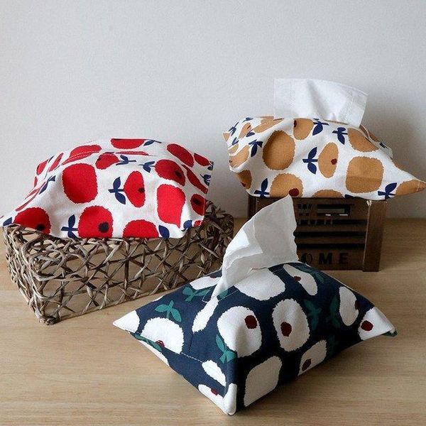 

tissue boxes & napkins japanese-style cloth art cotton and linen removable box, car pumping tray, toilet bag, creative paper bag