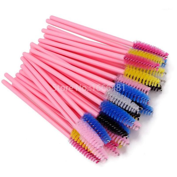 

200pcs/lot nylon disposable mascara wands lashes makeup brushes pink color1