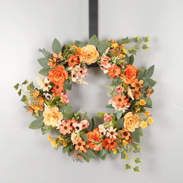 

pcs 40cm artificial flower silk rose garland wedding party home door wall decoration diy scrapbooking wreath fake flowers decorative & wreat
