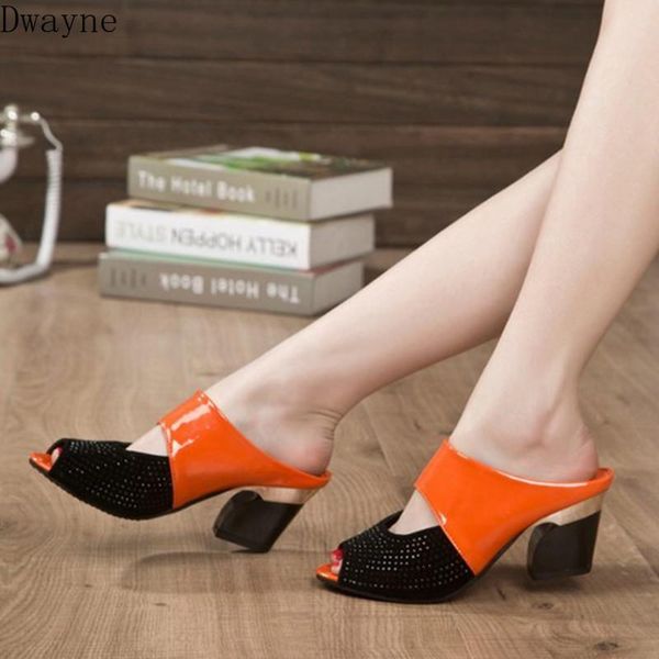 

slippers sandals and female summer 2021 fashion rhinestone wild korean version of the fishtail, Black