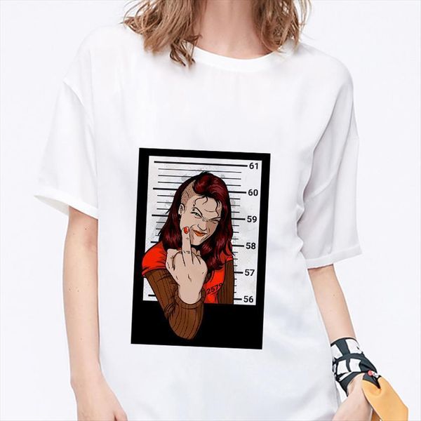 

summer bad girl printed womens fashion cool harajuku thin section funny tees clothing, White