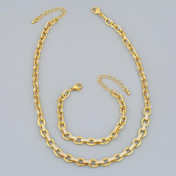 

gold chunky chain necklace for women cubic zirconia thick curb link cuban punk minimalist jewelry gifts nker68 pendant necklaces, Silver