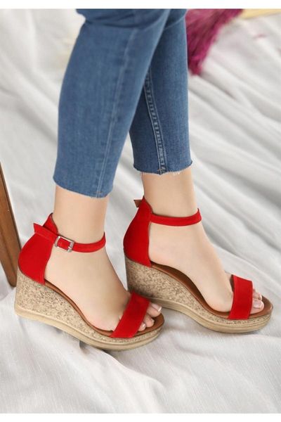 

sandals dran red suede wedges, Black