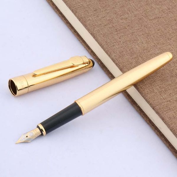 

fountain pens 165 metal wave carving pattern gift fashion golden m pen