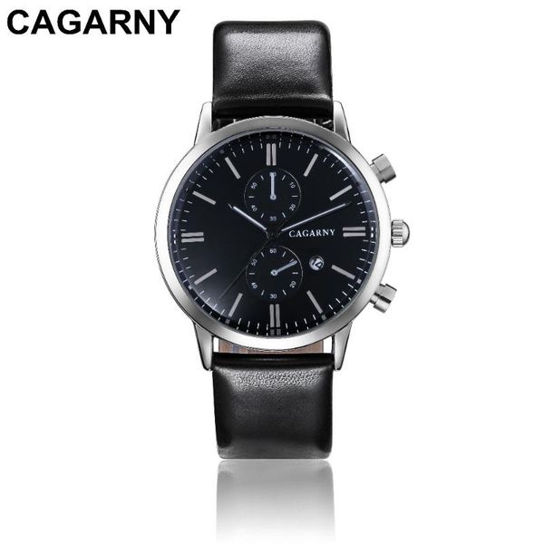 

wristwatches cagarny brand sport men's multifunction watches quartz military business watch men gift montre homme relogio masculino, Slivery;brown
