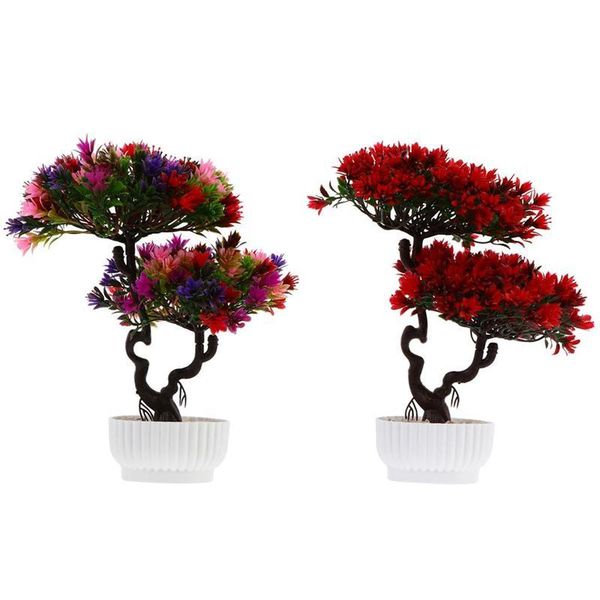 

pcs realistic artificial potted plant fake greeting pine greenery ornament faux bonsai decorative flowers & wreaths