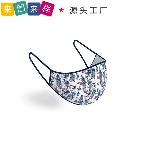 

flag british printed cotton mask can be washed, dustproof and