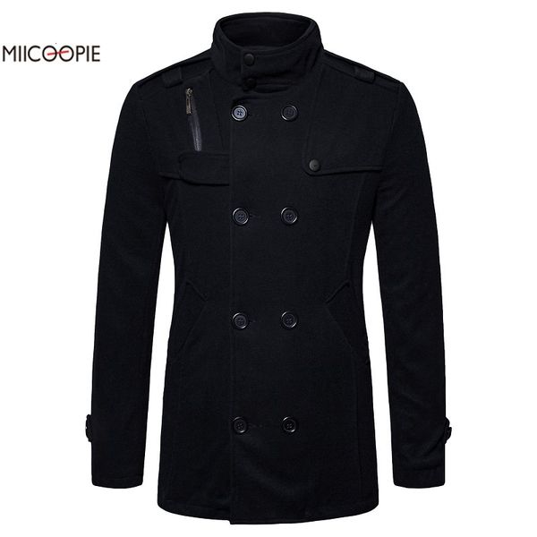 

men's wool & blends spring men coats autumn winter solid color jacket brand clothing mens coats1 nx3s, Black