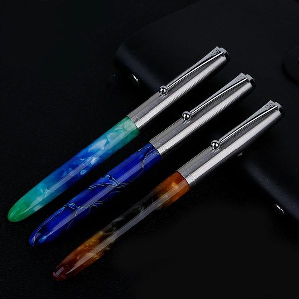

fountain pens 5 pcs/lot galaxy dream pen vintage acrylic body 0.38mm fine nib jinhao 51a stationery office school supplies f462