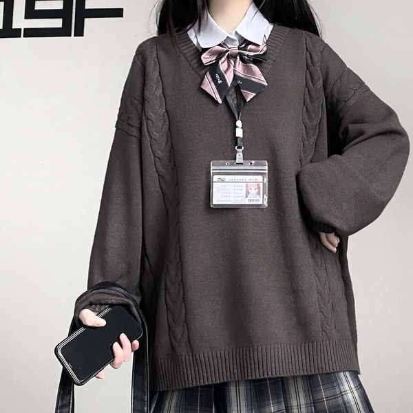 

glutinous uniform genuine solid color twist sweater loose soft girl, White;black