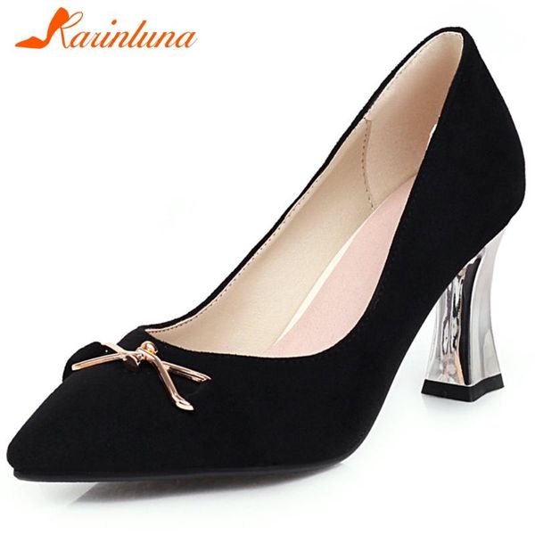 

dress shoes karin plus size 31-48 ins ladies party ol pumps fashion bowtie shallow women elegant high heels woman, Black