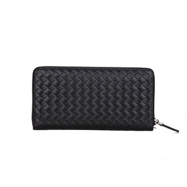 

wallets leather wallet clutch bag woven pattern first layer men, Red;black
