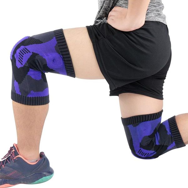 

elbow & knee pads 1pc pad sleeve compression knitted leg support patella protector for outdoor gym weight lifting basketball fitness, Black;gray