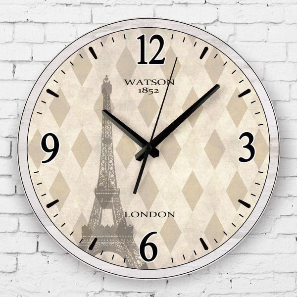 

wall clocks southeast asia style meeting room decoration clock eiffel tower decor watch vintage absolutely silent