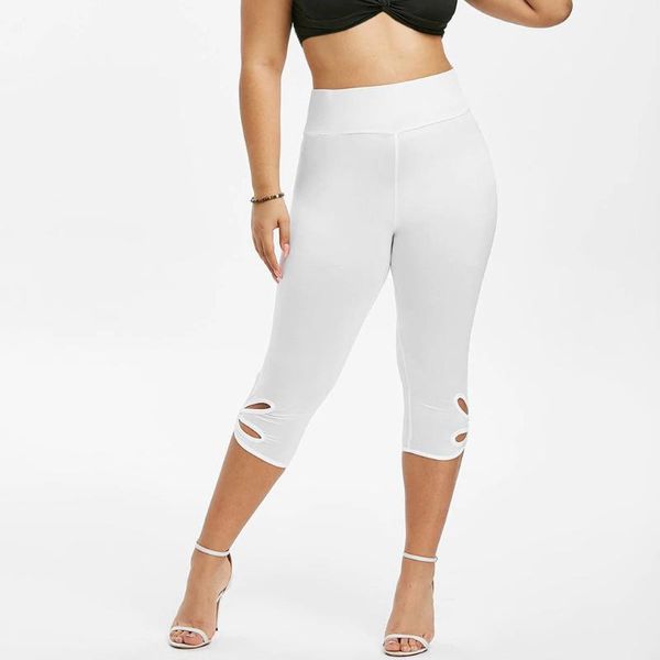 

yoga outfit solid holes pants women elastic waist casual leggings hip push up tights long roupas femininas #t3g
