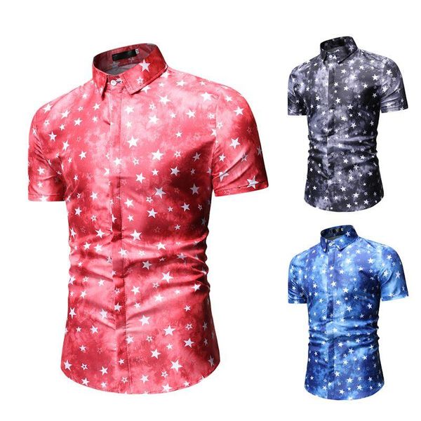 

men shirt summer style palm tree print beach hawaiian casual short sleeve hawaii chemise homme size 3xl men's shirts, White;black