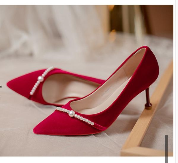 

2021 spring and autumn shoes with new style high heel fine heel pointed end women's shoes@nm53, Black