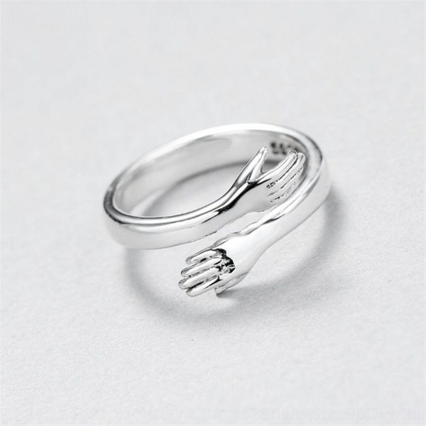 

y6r 925 sterling silver korean fashion temperament versatile love embracing couple ring band rings women's jewelry 925 sterling silver