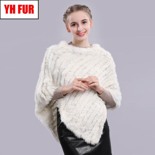 

scarves autumn winter lady real knitted fur poncho wrap women natural scarf shawl pashmina, Blue;gray