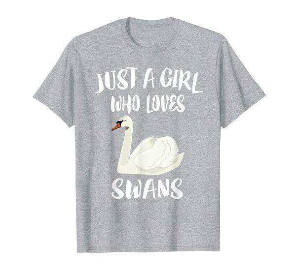 

just a girl who loves swans bird gift t-shirt, White;black