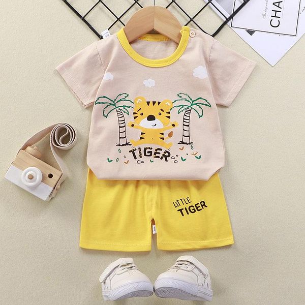 

clothing sets zwy910 kids clothes t-shirt toddler boys cartoon outfits girls set summer children t-shirt+shorts, White