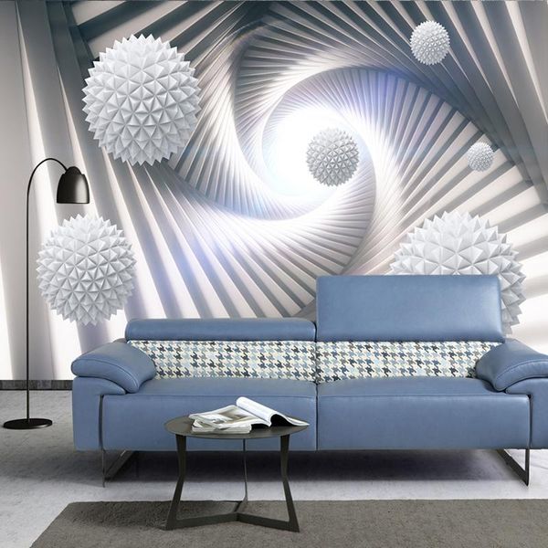 

wallpapers custom 3d wall murals wallpaper abstract stereoscopic space circle ball modern living room tv background po paper mural