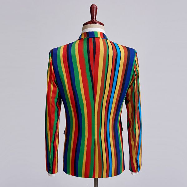 

men's suits & blazers pijtrl jacket with male colored stripes, prom coat color plus casual size stripes for men odhb, White;black