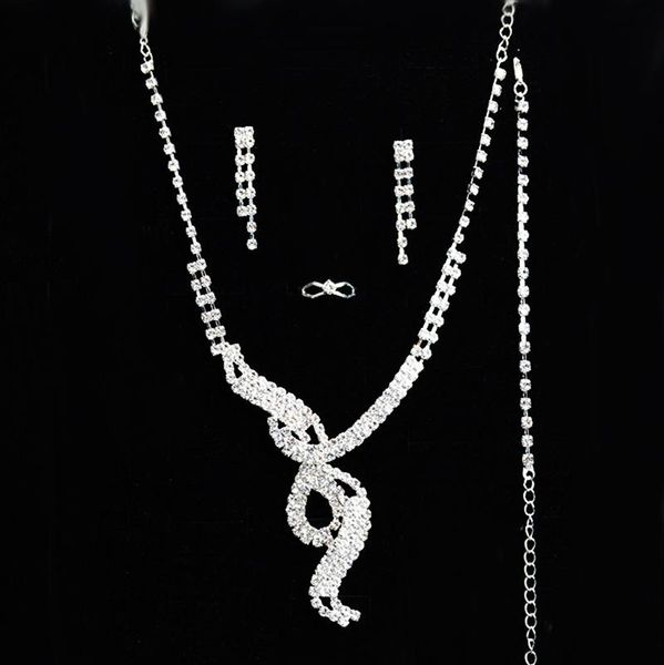 Ohrringe Halskette SIZZZ Afrikanische Perlen Kostüm 4 Stück Schmucksets Silber Farbe Mode Frauen Hochzeit Brautaccessoires Partyzubehör
